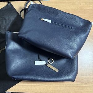 Sheila Fajl Reversible Navy Cream 2 In 1 Purse New *Flawed* See description